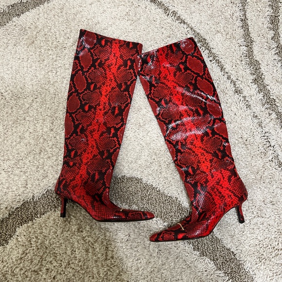FINAL PRICE. Alexander Wang Red Snakeprint Boot - Picture 8 of 12